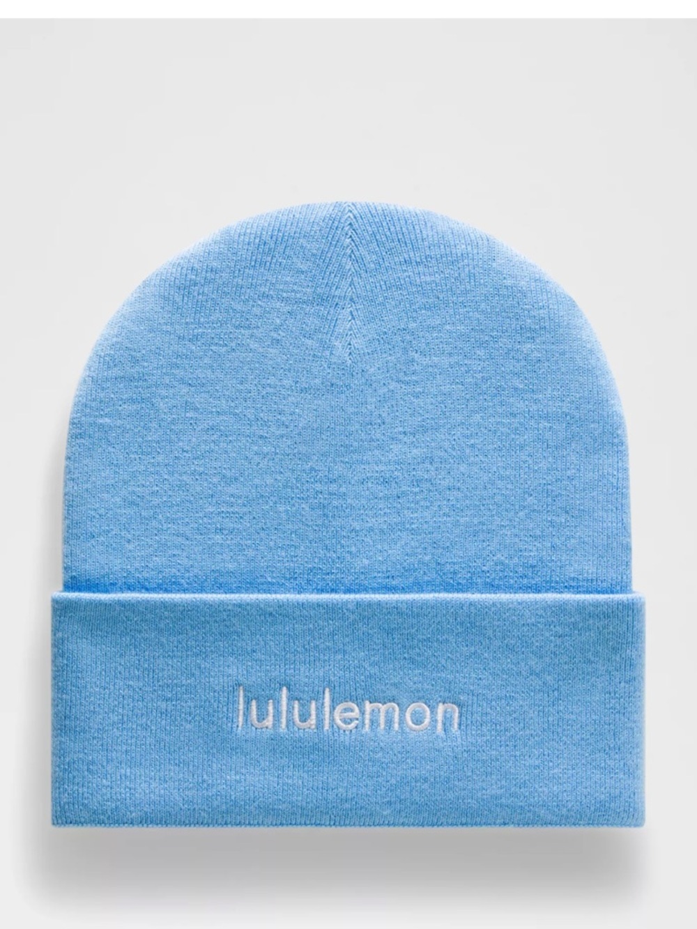 NWT Lululemon Warm Revelation Beanie Blue Wool Blend Knit Hat Light Blue Beanie